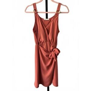 Millibon Women's Coral Dress with Bow Detail
